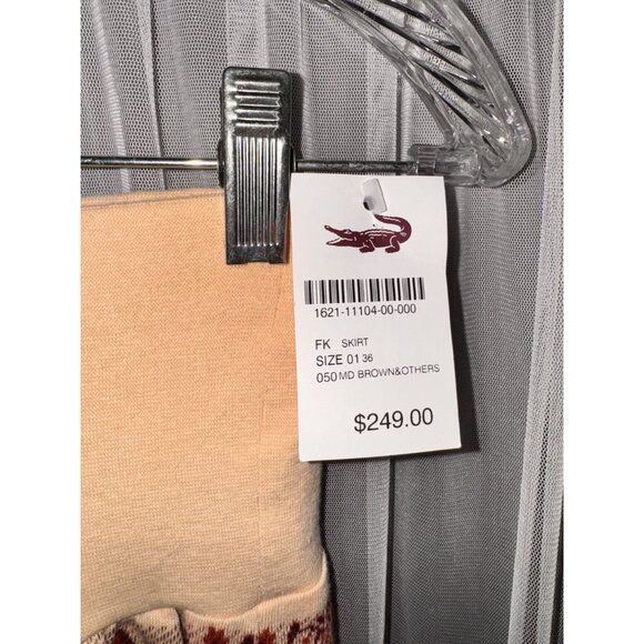 Crocodile Womens Maxi Skirt Brown & Beige Elephant Print Stretch Waist Size 36 - Picture 3 of 5